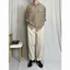 Quần Tây Nam Màu Kem Ống Suông Lưng Chun Co Giãn Form Rộng Dễ Phối Đồ Elastic Waistband Pant MODMEN