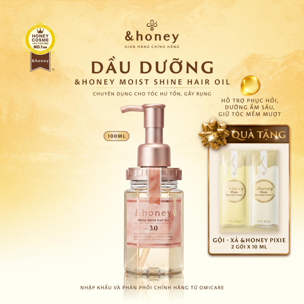 Dầu Dưỡng Tóc Bóng Mượt &HONEY MOIST 3.0