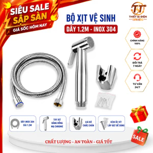 Vòi xịt vệ sinh, vòi xịt bồn cầu kèm dây dẫn và đế cài nước mạnh dễ lắp đặt