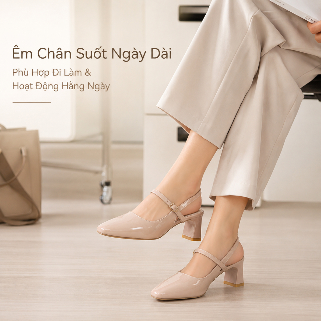IKUNKA Giày cao gót thoải mái, giày dạ hội gót 5cm, kiểu dáng đơn giản, dễ phối đồ hàng ngày