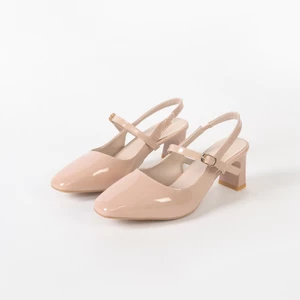 IKUNKA Giày Cao Gót Nữ Sandal Quai Hậu Giày Công Sở 5cm Mũi Vuông Gót Vuông Hàn Quốc Thanh Lịch