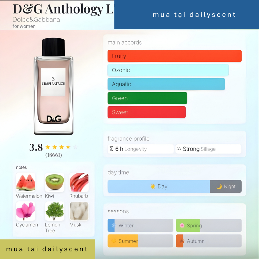 Nước hoa L'Imperatrice 3 100m DG| Nước hoa nữ| Nước hoa mùi trái cây| Dailyscent