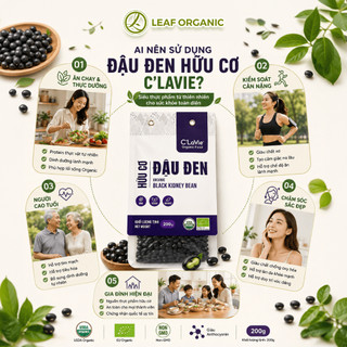 Đậu nành đen xanh lòng hữu cơ C'LaVie 100g/200g
