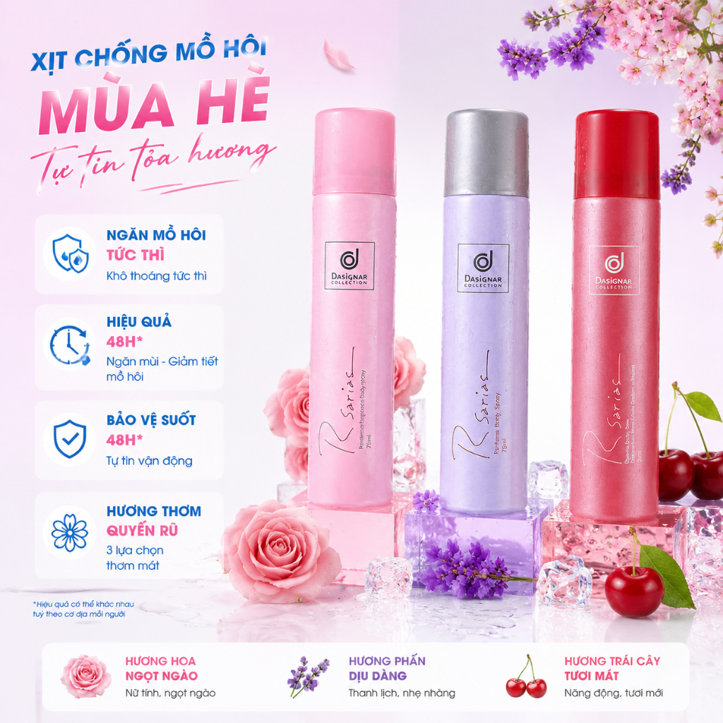 Xịt thơm cơ thể dòng R của Thái Lan: Hương thơm lâu phai, dịu nhẹ với làn da, thiết kế nhỏ gọn, dễ mang theo