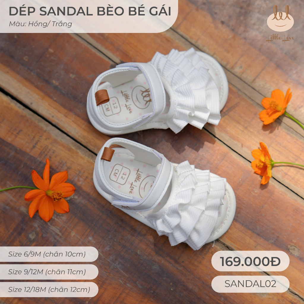 GIÀY TẬP ĐI TRẺ EM CÓ BÈO BÉ GÁI  [ ĐẾ MỀM - CHỐNG TRƠN CHƯỢT] SANDAL02 DÀNH CHO BÉ TỪ 9/12 M -18/24M