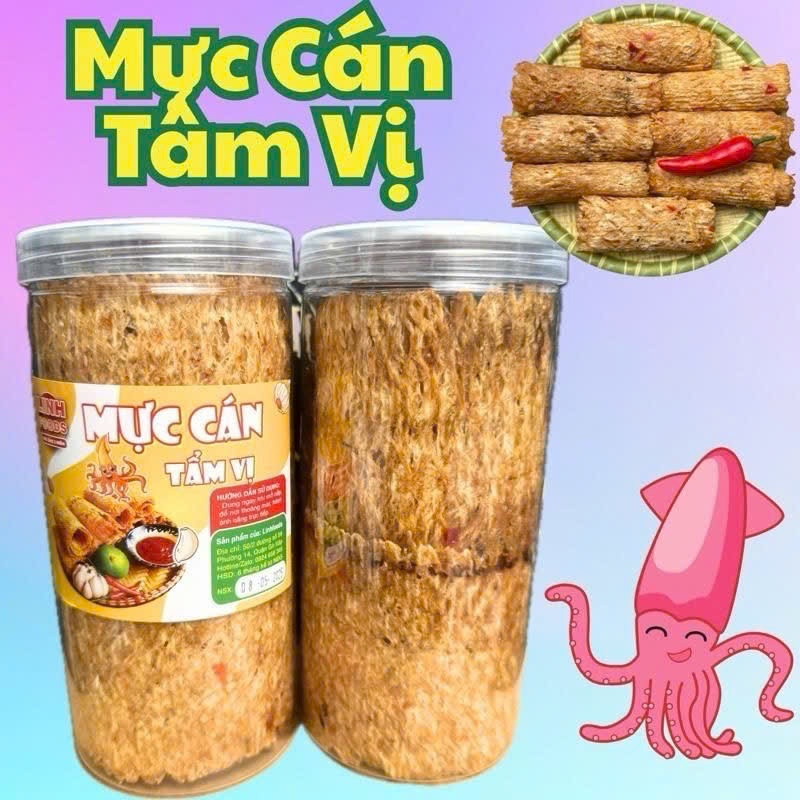 Mực cán tẩm vị nguyên con 250g - Hàng ngon