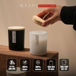 Nến thơm thủ công hũ thủy tinh - Quà tặng bạn nữ, quà tặng bạn nam - Black&White - ONIÕ