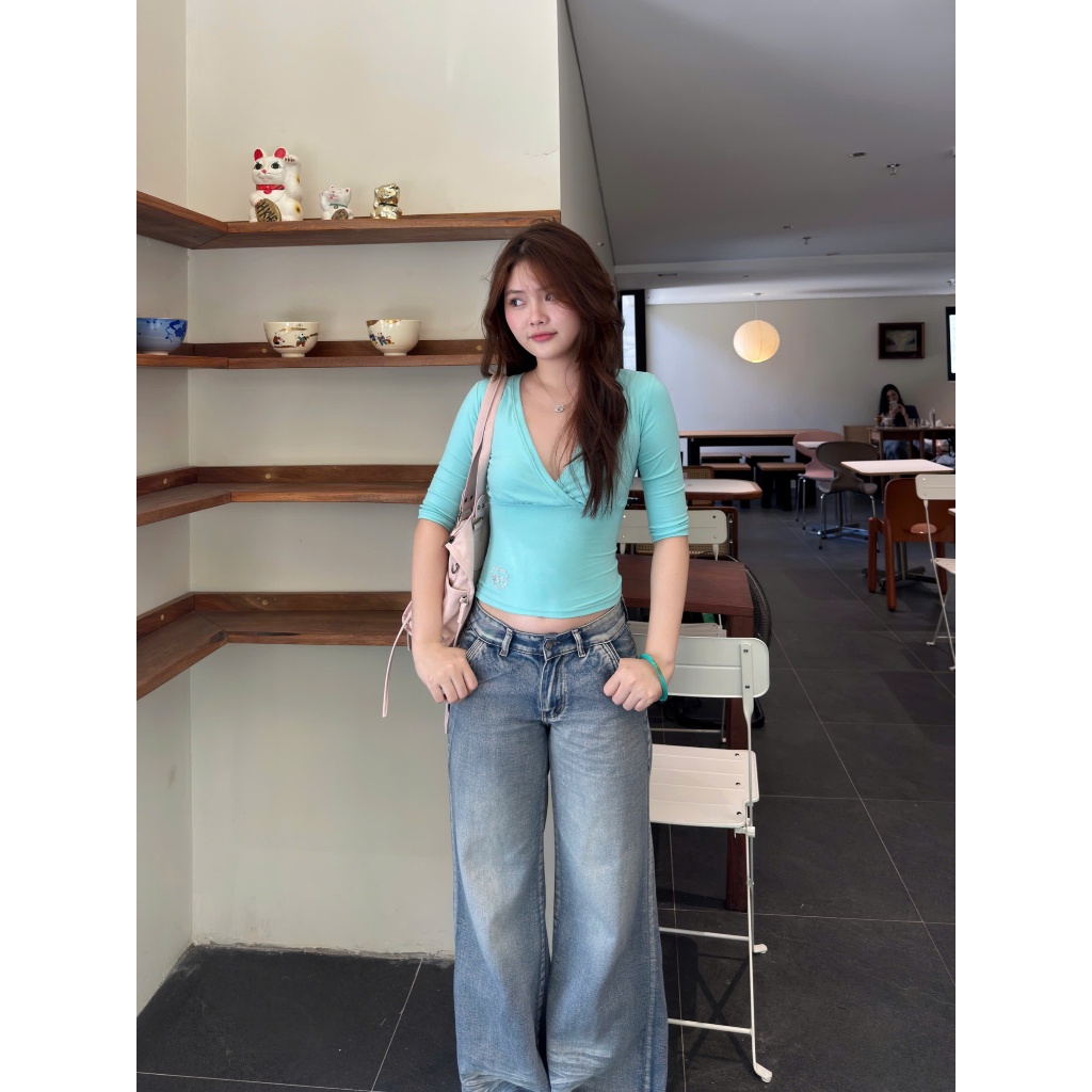 Áo thun ôm Mira Migcool, áo thun nữ chất bozip co dãn thoải mái màu Blue Tiffany hot trend Summer 2026 A20