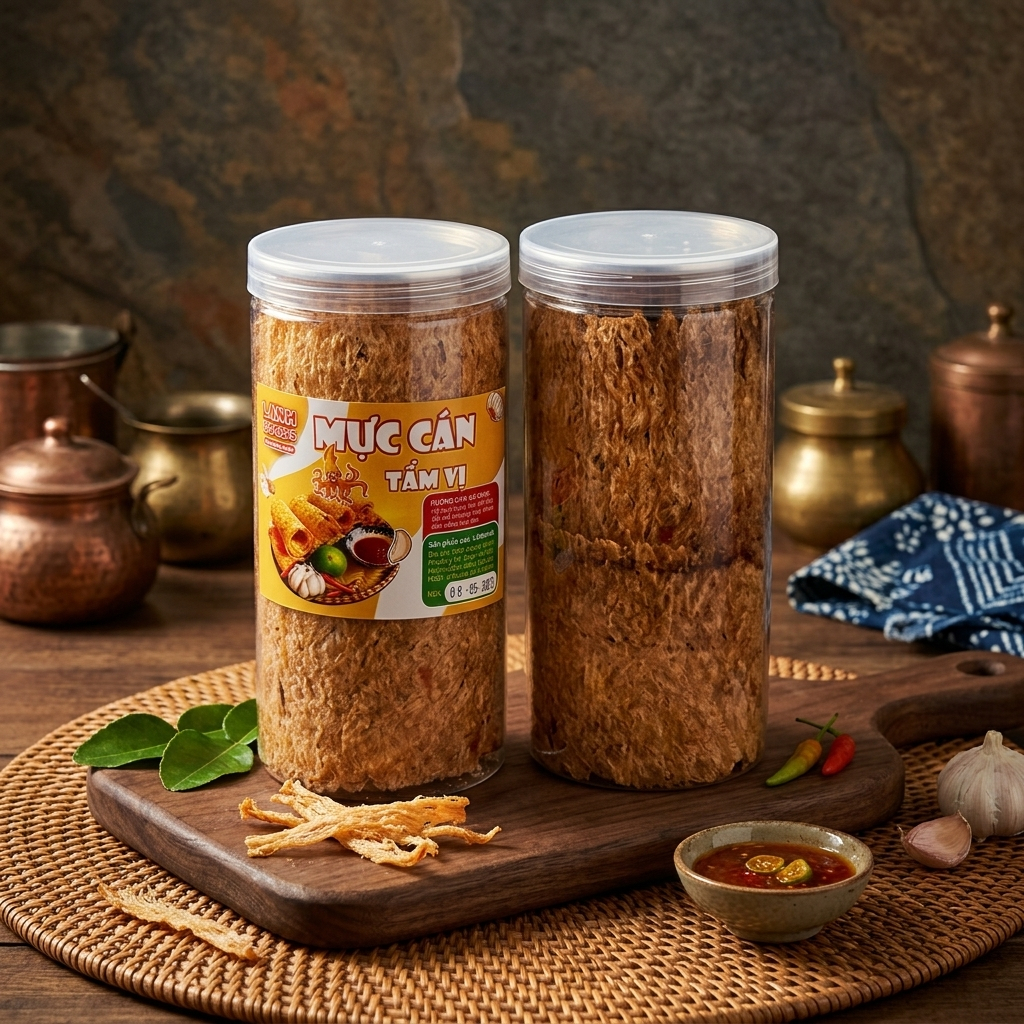 Mực cán tẩm vị nguyên con 250g - Hàng ngon