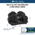 Bộ tạ đa năng LYSIN 80kg xoay tay cầm điều chỉnh, tập gym tại nhà, chính hãng,nhỏ gọn phiên bản 2026 — ảnh 1