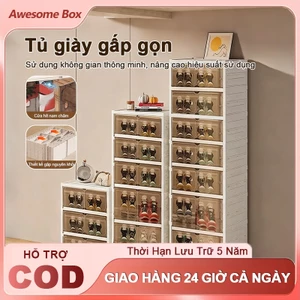 Tủ Kệ Đựng Giày gấp gọn không cần lắp đặt Dung tích chứa đồ trong suốt Chống Bụi