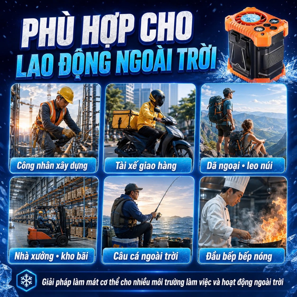 Quạt Đeo Thắt Lưng Tích Điện Pin Trâu 12.000 mAh SÒ LẠNH, Quạt Áo Điều Hoà Chính Hãng Zlife Z10 Pro