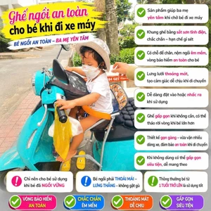 GHẾ GA XẾP SẮT SƠN TĨNH ĐIỆN XE EVO AN TOÀN CHO BÉ