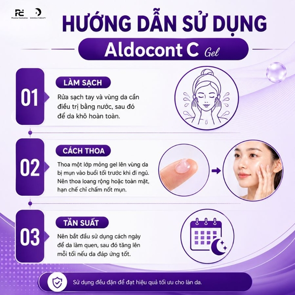 Mụn Aldocont C Adapalene Gel Giảm Mụn Bọc Mụn Viêm Dành Cho Da Nhạy Cảm Gel 15g