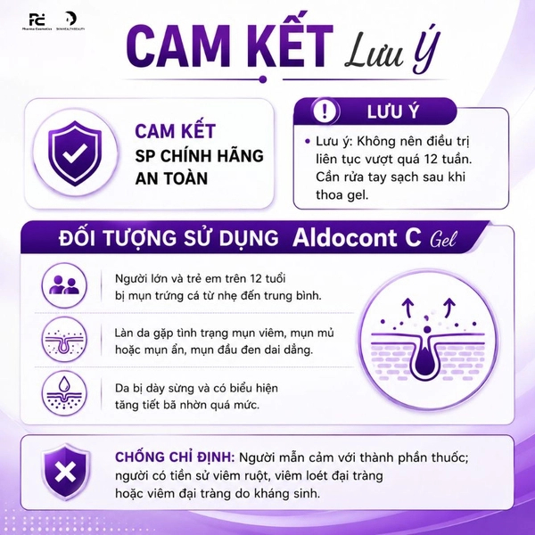 Mụn Aldocont C Adapalene Gel Giảm Mụn Bọc Mụn Viêm Dành Cho Da Nhạy Cảm Gel 15g