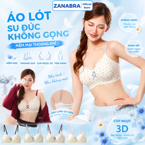 Áo Ngực Nữ Su Đúc Hoạ Tiết Nhí Dễ Thương, Áo Lót Nữ Không Gọng Mút 1.5cm Nâng Ngực Tự Nhiên ZANABRA A967