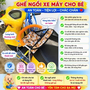 GHẾ GA XẾP SẮT SƠN TĨNH ĐIỆN VINFAST EVO CHO BÉ