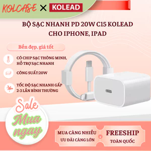 Bộ Sạc PD 20W C15 KOLEAD Sạc nhanh - Bảo vệ thiết bị, An toàn, Ổn định, Chống cháy nổ, Nóng máy