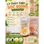 Ly thủy tinh sọc có nắp size 600ml tặng kèm ống hút
