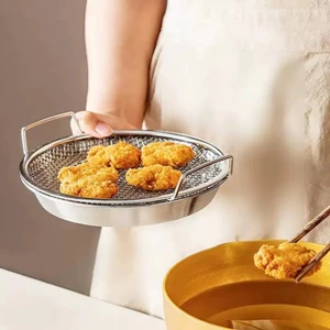 Rổ lưới inox đựng thức ăn chiên , ráo rau củ dày dặn sáng bóng cao cấp