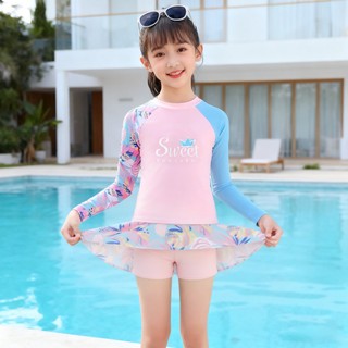 Đồ BơI Bé GáI MẫU MớI HàN QuốC LiềN ThâN HồNg Xanh Dễ ThươNg VảI đồ BơI Cho Em Bé GáI