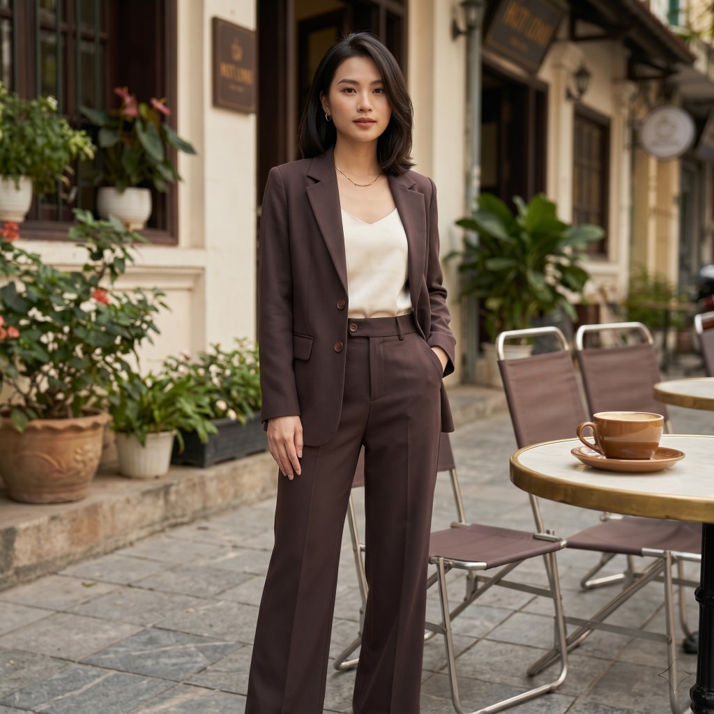 VẢI TUÝT SI MÀU NÂU SOCOLA ĐẬM - MAY BỘ VEST, BLAZER, QUẦN, CHÂN VÁY CÔNG SỞ...