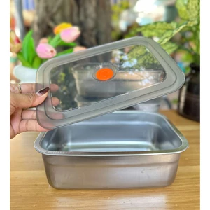 Combo 2 hộp lạnh inox đựng thực phẩm | đựng rau củ quả size 1500ml - 2200ml
