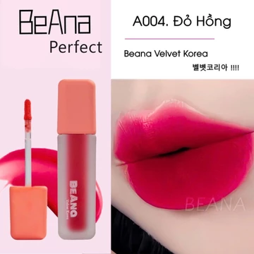 Son kem lì lâu trôi son BeAna màu đỏ hồng, son hồng đỏ nhẹ nhàng cá tính