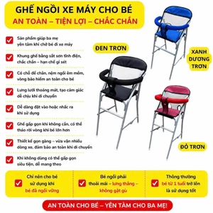 Ghế ngồi xe tay ga cho bé , ghế ga xếp sắt sơn tĩnh điện (1 GHẾ + 1 DÂY) - [ XEM KỸ MÔ TẢ GIÙM SHOP ]]
