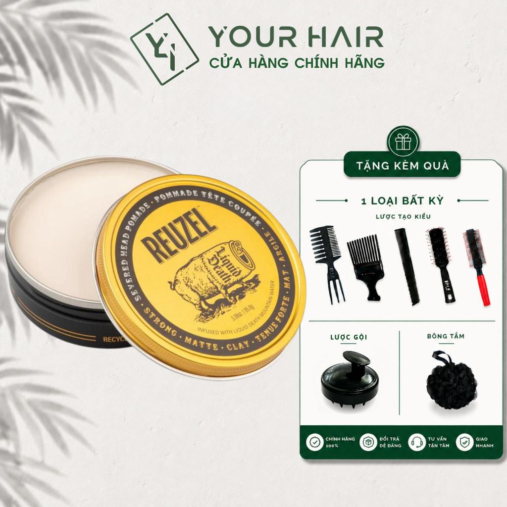 Sáp vuốt tóc REUZEL Severed Head Strong Clay Pomade x Liquid Death - 95,8g