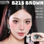 Lens mắt B215 Brown màu nâu vân tia viền nhám tự nhiên, size nhỏ - LUNA EYES brand