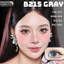Lens mắt B215 Gray màu xám vân tia có viền nổi bật, size nhỏ - thương hiệu LUNA EYES