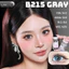 Lens mắt B215 Gray màu xám vân tia có viền nổi bật, size nhỏ - thương hiệu LUNA EYES