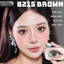 Lens mắt B215 Brown màu nâu vân tia viền nhám tự nhiên, size nhỏ - LUNA EYES brand