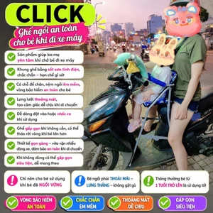 Ghế ngồi xe máy CLICK , ghế ga xếp gấp gọn ,ghế ga xếp sắt sơn tĩnh điện gấp gọn