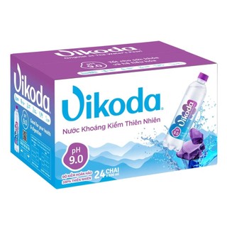 Thùng 24 Chai Nước Khoáng Thiên Nhiên Vikoda 500ml - Kiềm Tự Nhiên pH 8.5 Hoàn Hảo Cho Sức Khỏe