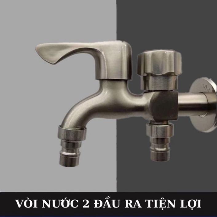 Đầu vòi inox 304 đầu vòi 2 đầu ra tiện lợi