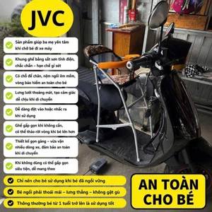 Ghế ngồi xe JVC sắt sơn xám cho bé (1 GHẾ+ 1 DÂY ĐAI 100x4cm)