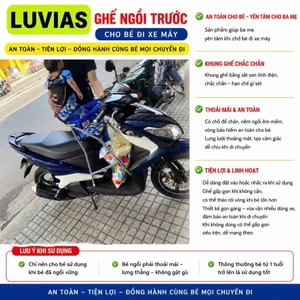 Ghế ngồi xe Vision - Mio - Click - Vario - Luvias - Janus cho bé ,Ghế ga xếp sắt sơn tĩnh điện gấp gọn , AN TOÀN CHO BÉ