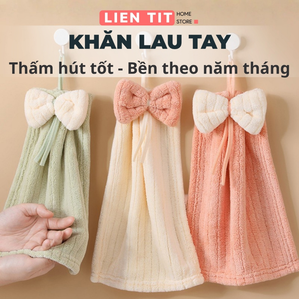 Khăn Lau Tay Treo Tường 2 Lớp Siêu Thấm Hút Tiện Lợi, Khăn Lau Tay, Lau Bếp Đa Năng Nhiều Mẫu Đáng Yêu