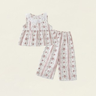 Sét Bộ Bé Gái Mùa Hè, Set Bé Gái Mặc Hàng Ngày Họa Tiết Hoa Nhí Chất Liệu Cotton Mềm Mại