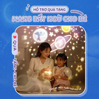 Đèn Ngủ Chiếu Sao Hình Thỏ Proki Có Loa Bluetooth Đèn Chiếu Trần 6 Hình Chiếu Xoay Tự Động Sạc USB