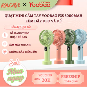Quạt Mini Cầm Tay Yoobao F3S 3000mAh – Kèm Đế Đứng & Dây Đeo, Nhỏ Gọn Tiện Mang Theo