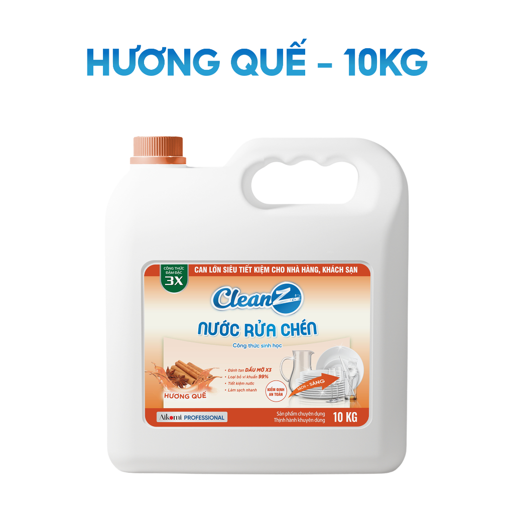 Can Nước Rửa Chén Bát sinh học CleanZ 5KG & 10KG loại bỏ vi khuẩn, đánh bay dầu mỡ