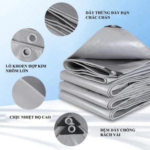 Bạt che mưa nắng khổ từ 2m đến 10m, Bạt che mưa 3 lớp, chống thấm nước, May viền khoen sẵn - Có móc kèm theo A03