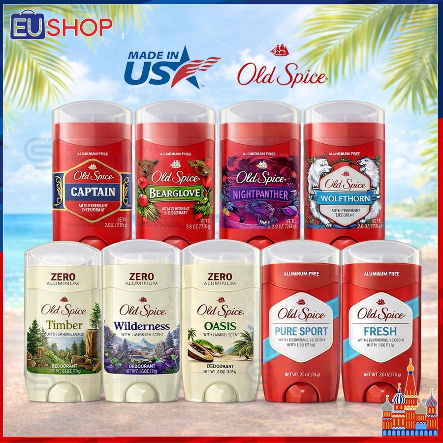 Sáp Khử mùi & Giảm tiết mồ hôi Old Spice nhiều mùi hương