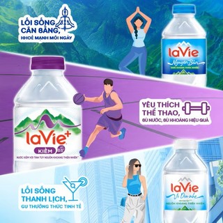Thùng 20 Chai Nước Uống La Vie+ Kiềm Có Khoáng Thiên Nhiên 400ml - Thanh Lọc Cơ Thể, Khỏe Đẹp Mỗi Ngày