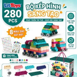Bộ Lắp Ghép 280 Chi Tiết ToysLit Cho Bé, Đồ Chơi Xây Dựng Sáng Tạo, Phát Triển Tư Duy, Trí Não