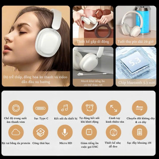 Tai nghe Chụp tai Bluetooth SYT1- Âm Thanh HiFi Chống Ồn, Kèm Mic Rời Lọc Tiếng Ồn, Pin Trâu 20H