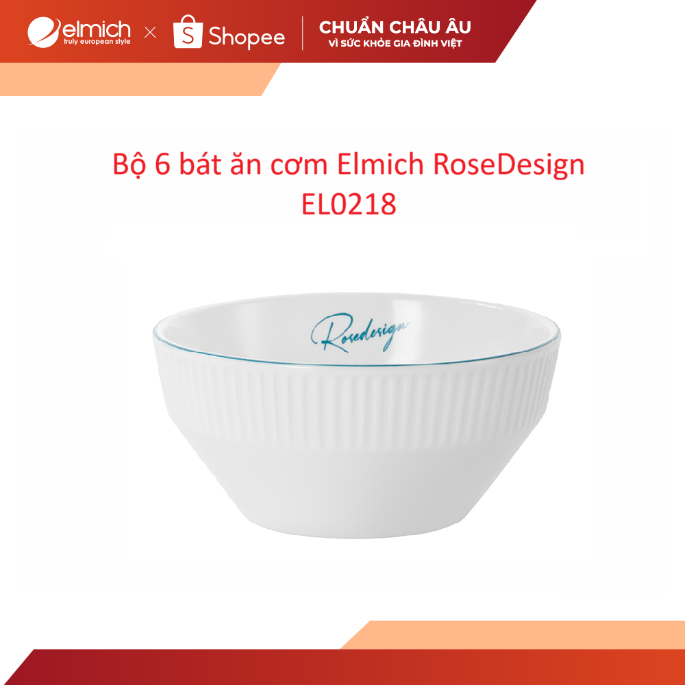 Bộ 6 bát ăn cơm Elmich RoseDesign EL-0218